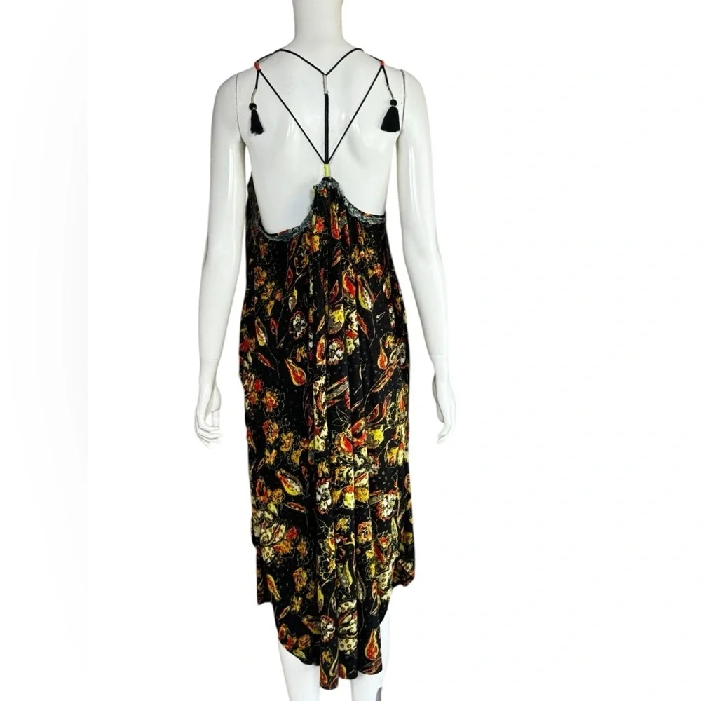 Free People Bohemian Garden Party Cotton Blend Knit Dress In Black Combo S L G#3 - Picture 6 of 16